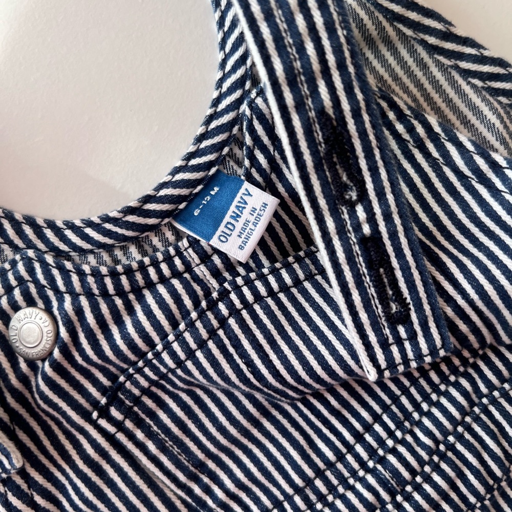 Old Navy Navy and White Striped Overalls